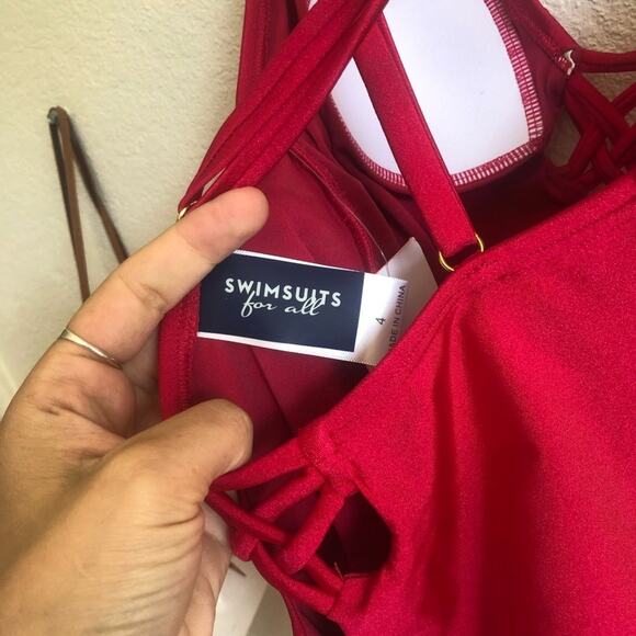 NWT Swimsuits for All Fuego bright red swimsuit - Picture 7 of 9